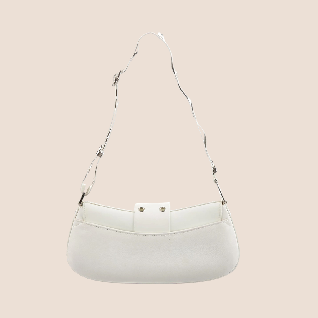 CHRISTIAN DIOR 2003 WHITE LEATHER STREET CHIC COLUMBUS BAG