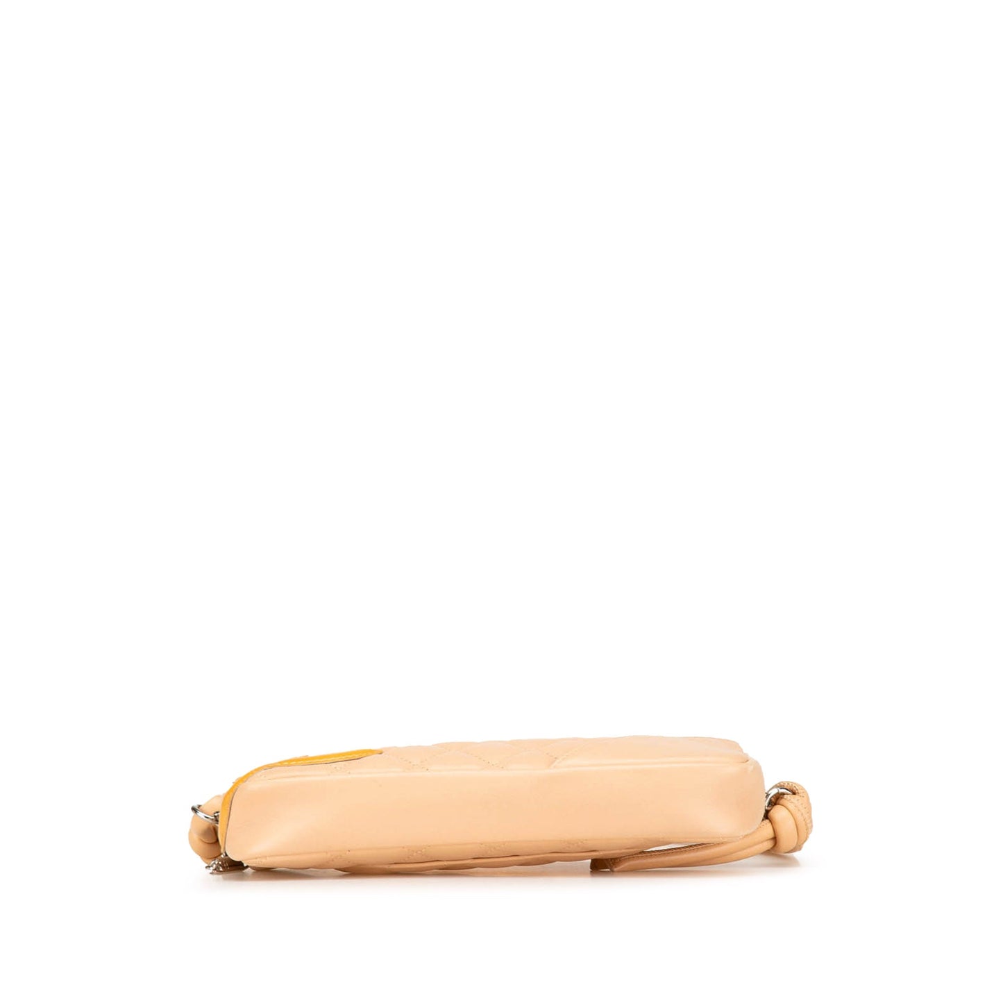 Beige Chanel Lambskin Cambon Ligne Pochette Handbag