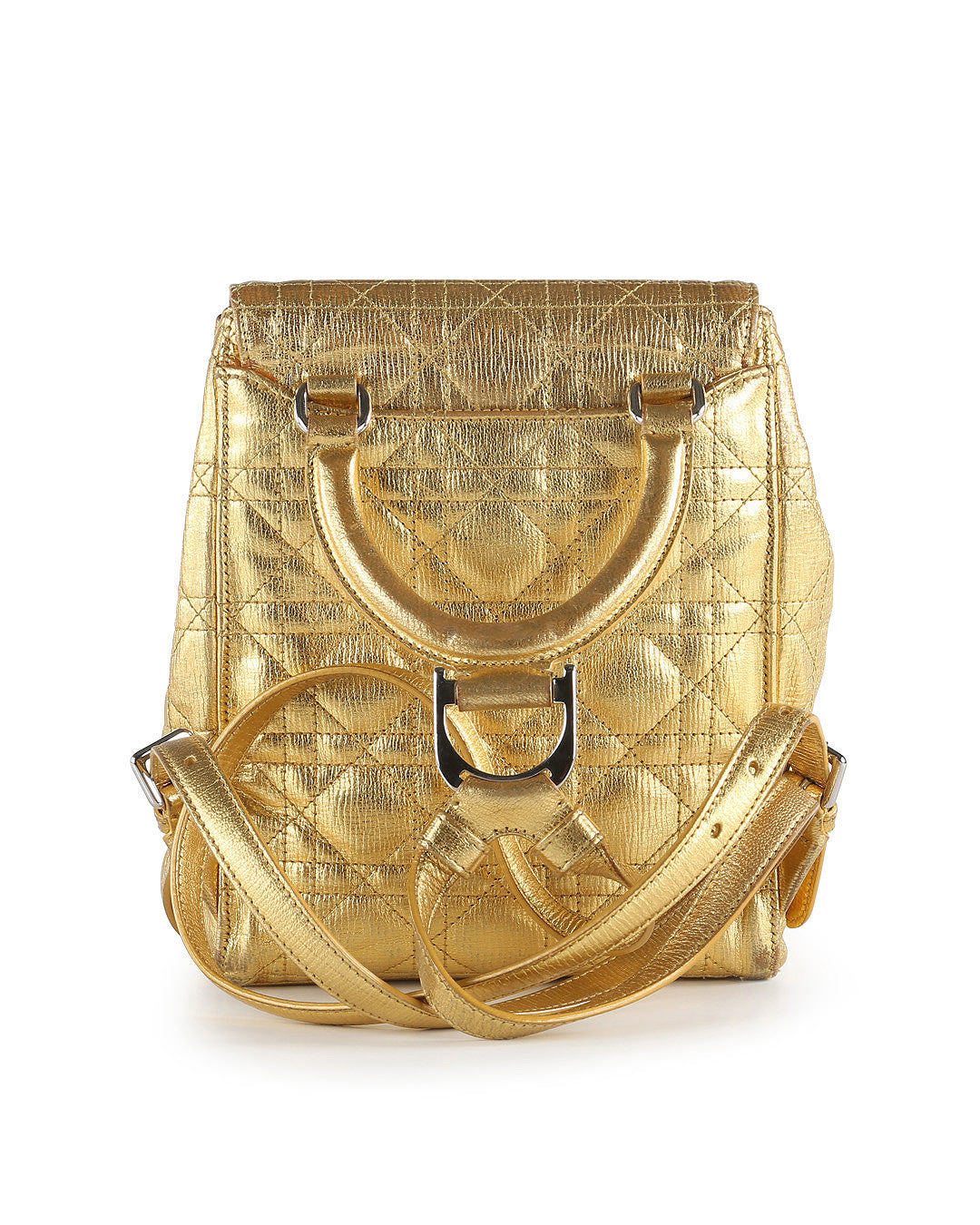 Dior Stardust Gold Leather Cannage Backpack