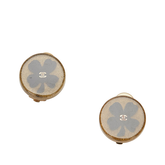 Camellia Clip-on Earrings Brown