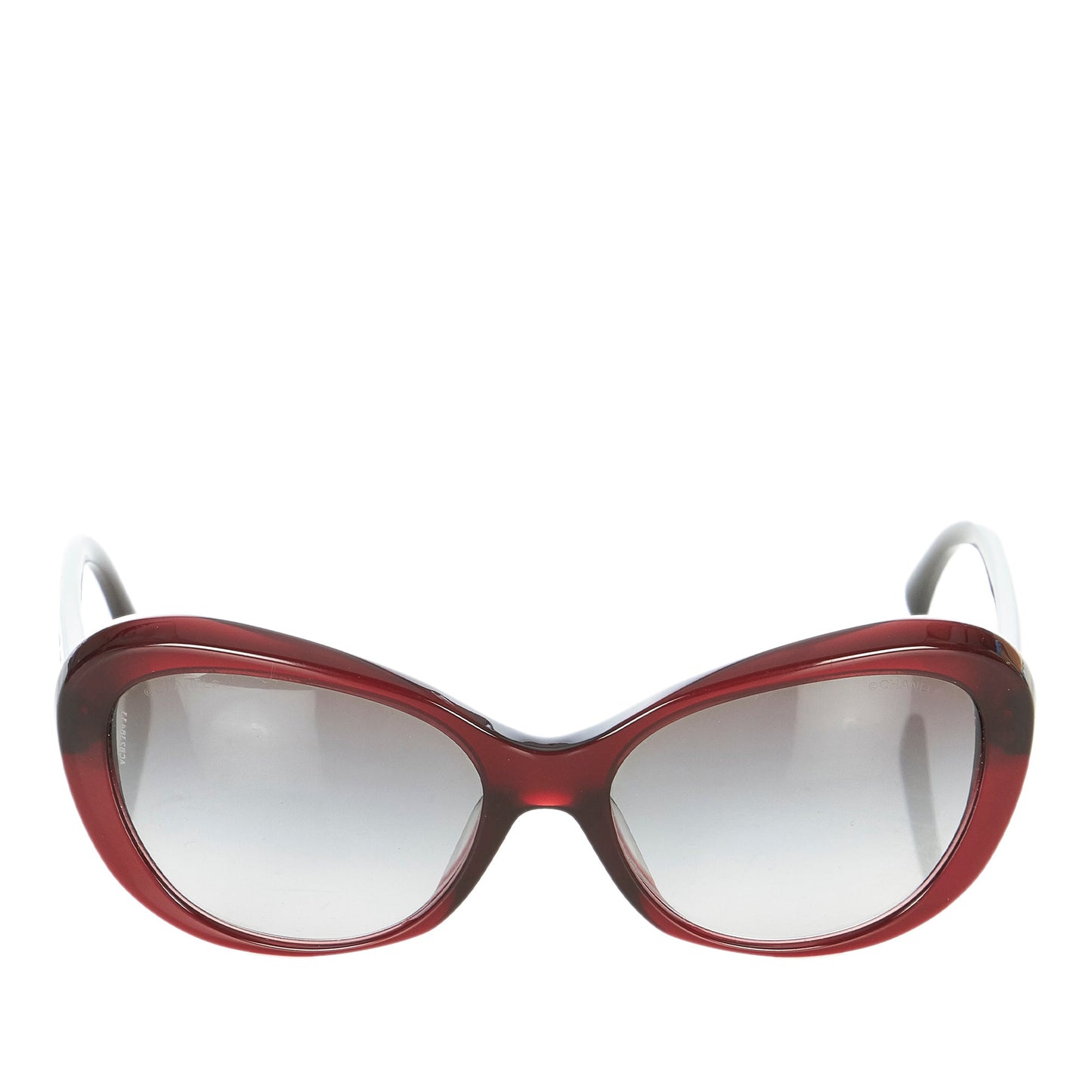 Round Tinted Sunglasses Black Red