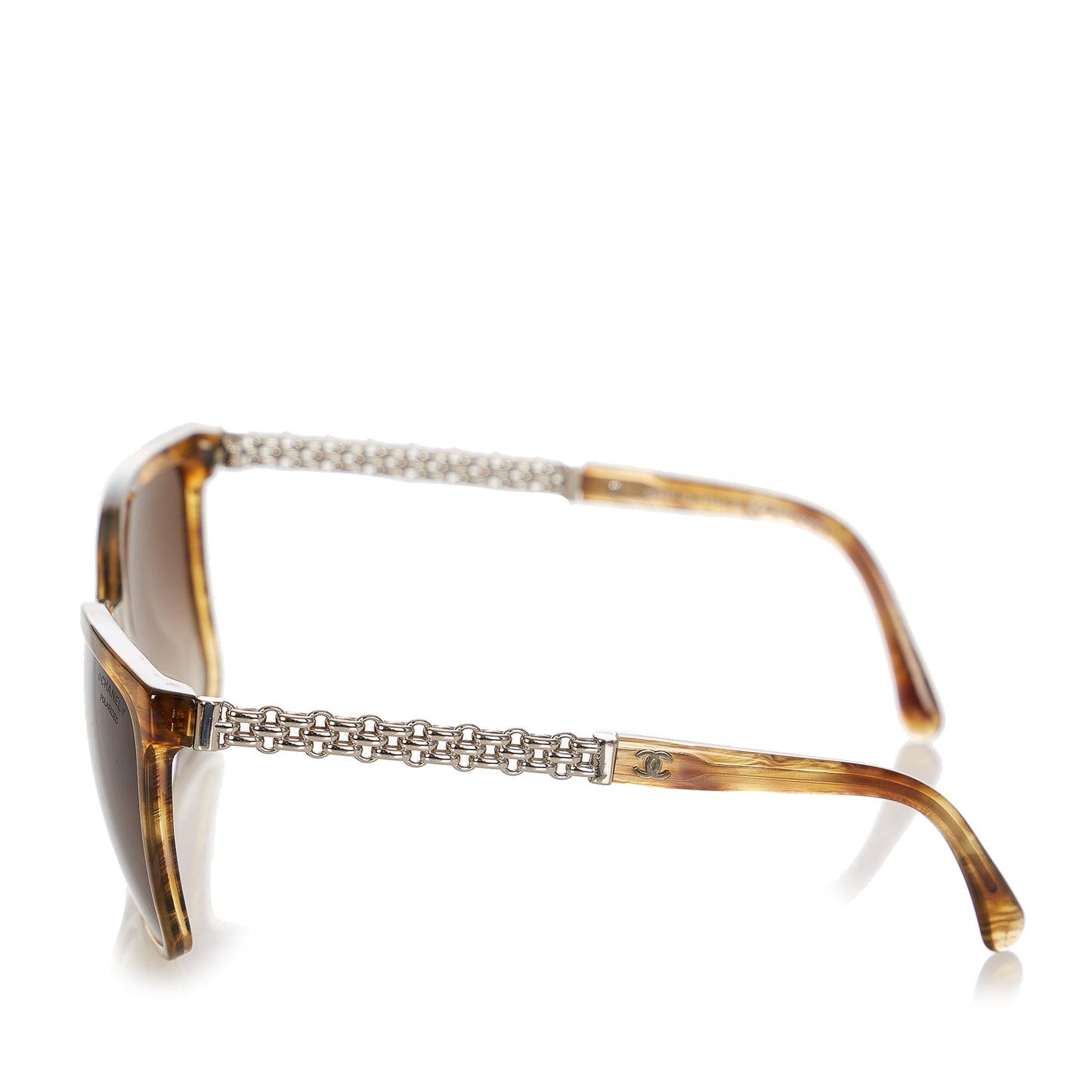 Chanel Round Tinted Sunglasses Brown