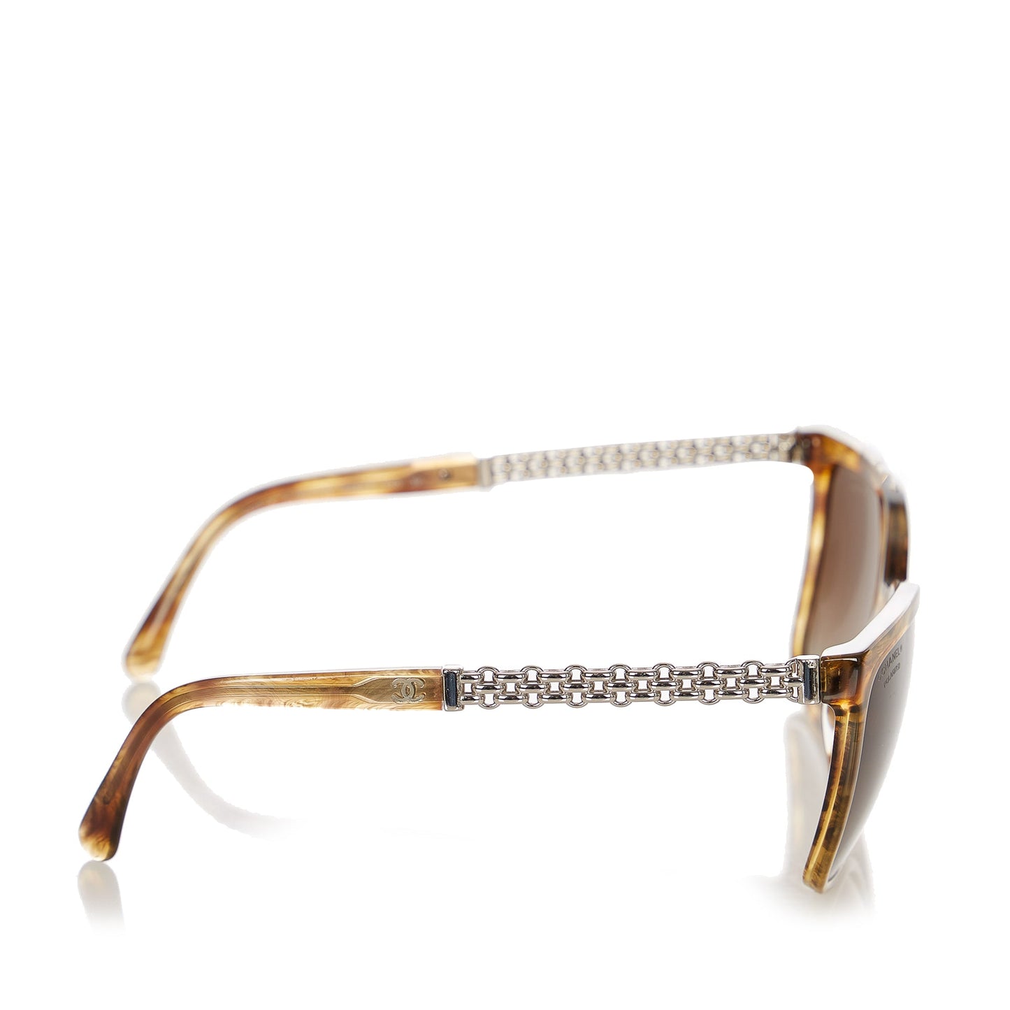 Chanel Round Tinted Sunglasses Brown