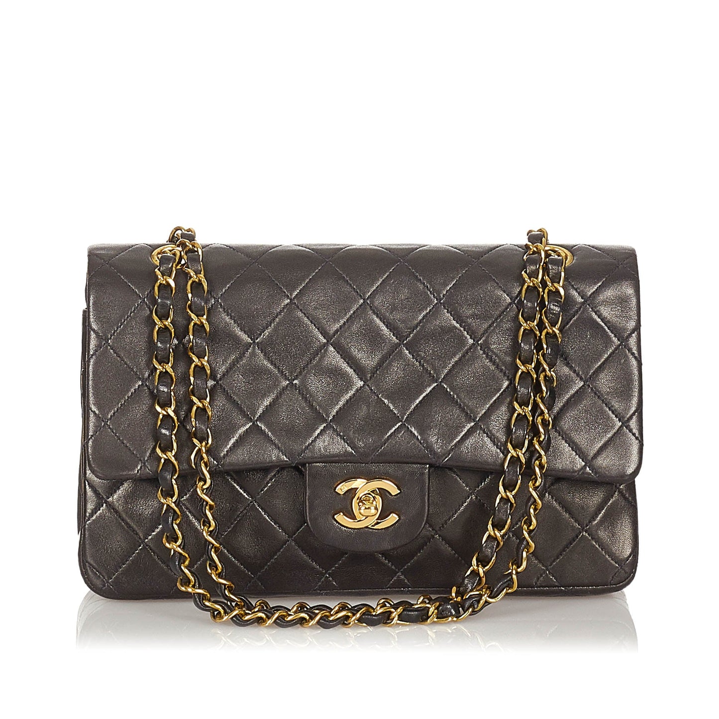 Chanel CC Matelasse Lambskin Flap Bag Black