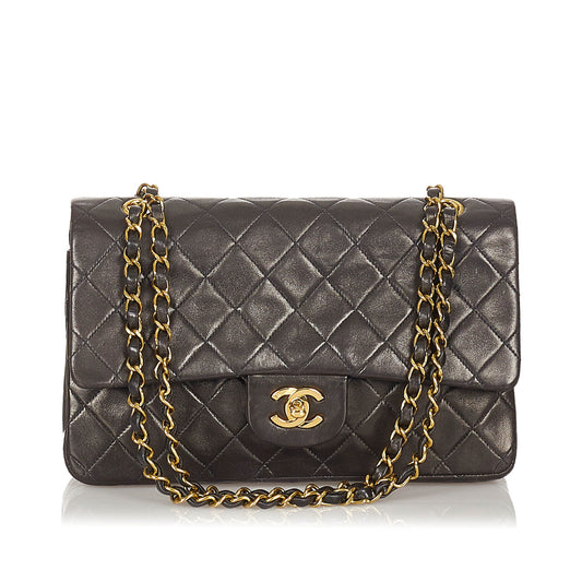 Chanel CC Matelasse Lambskin Flap Bag Black