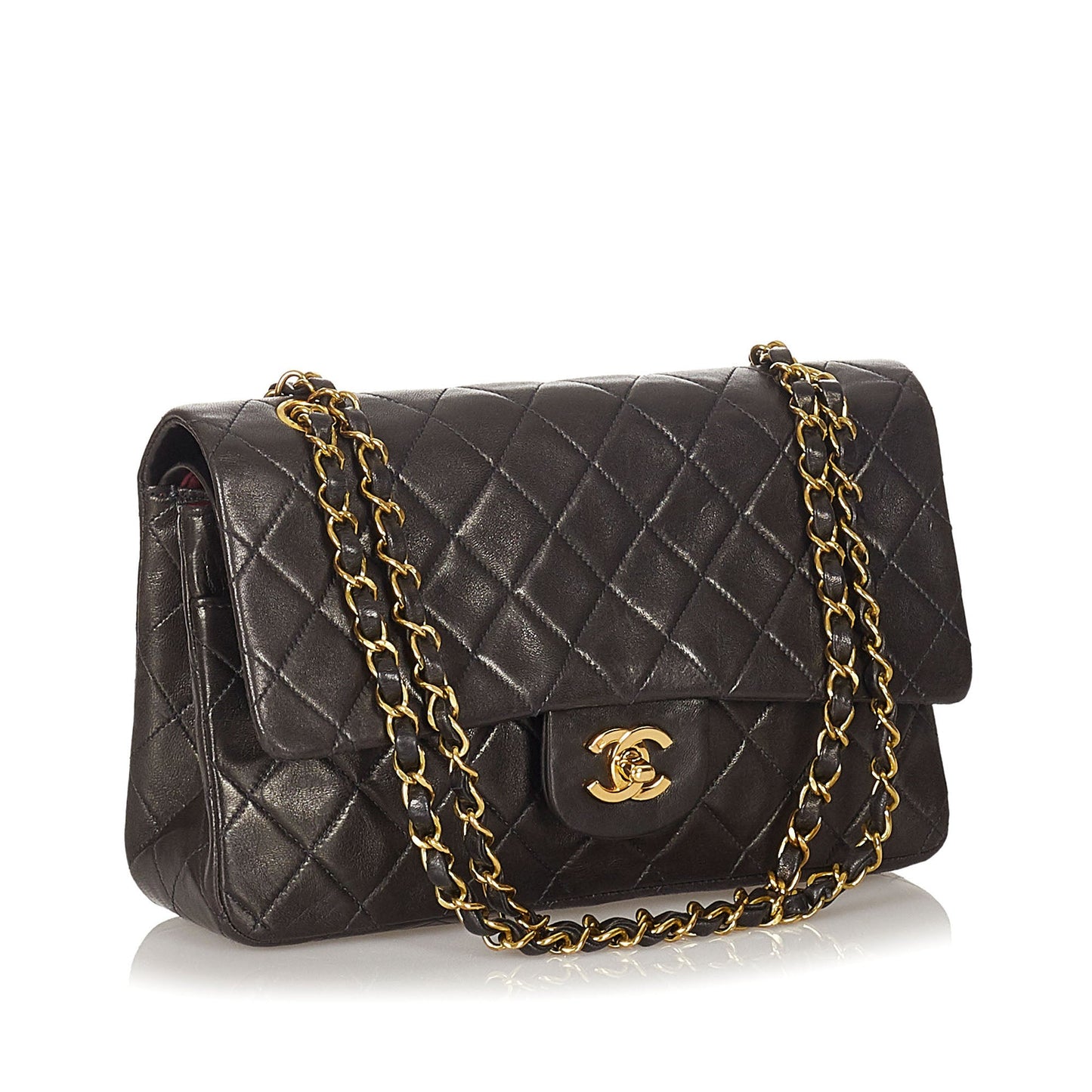 Chanel CC Matelasse Lambskin Flap Bag Black