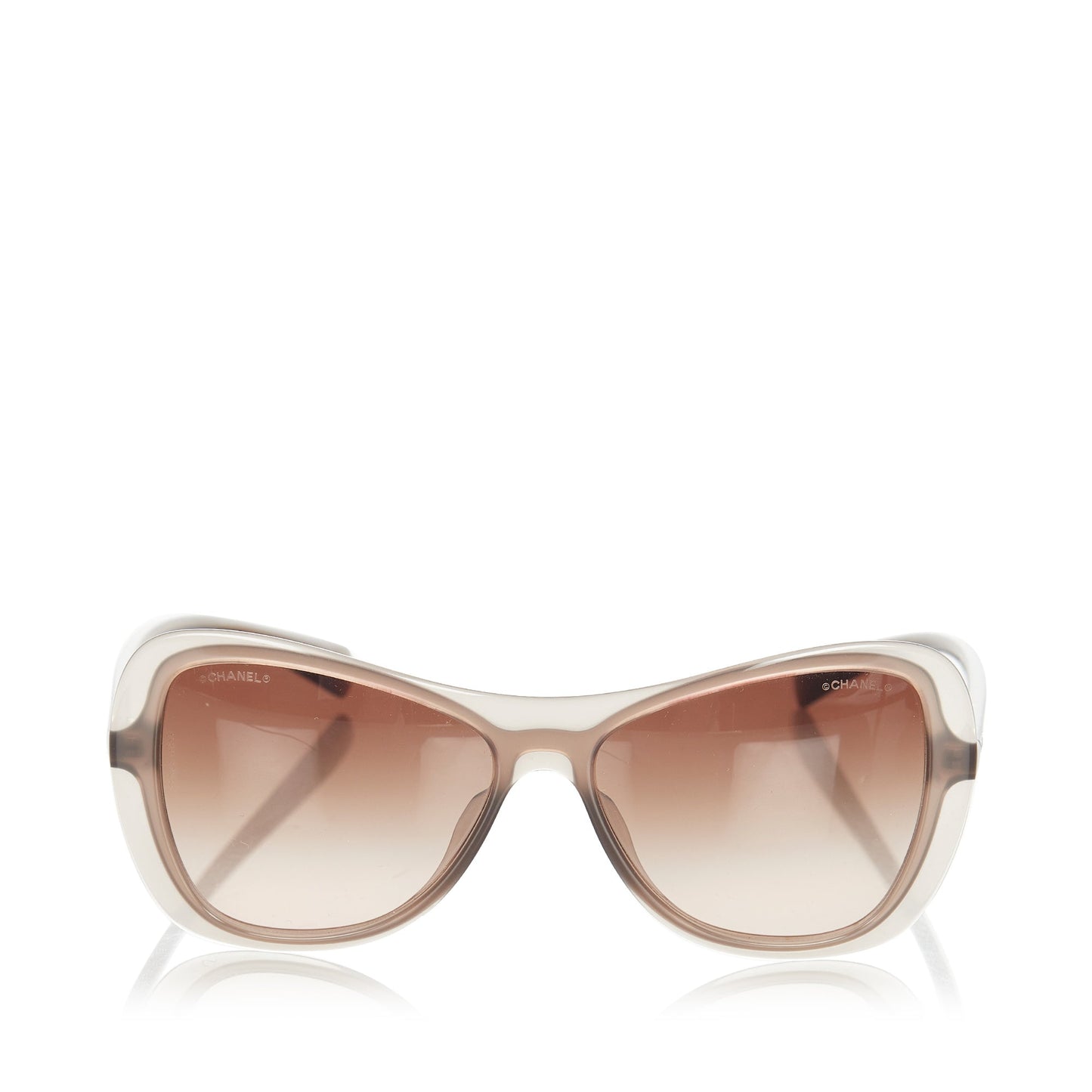 Chanel Round Tinted Sunglasses Brown