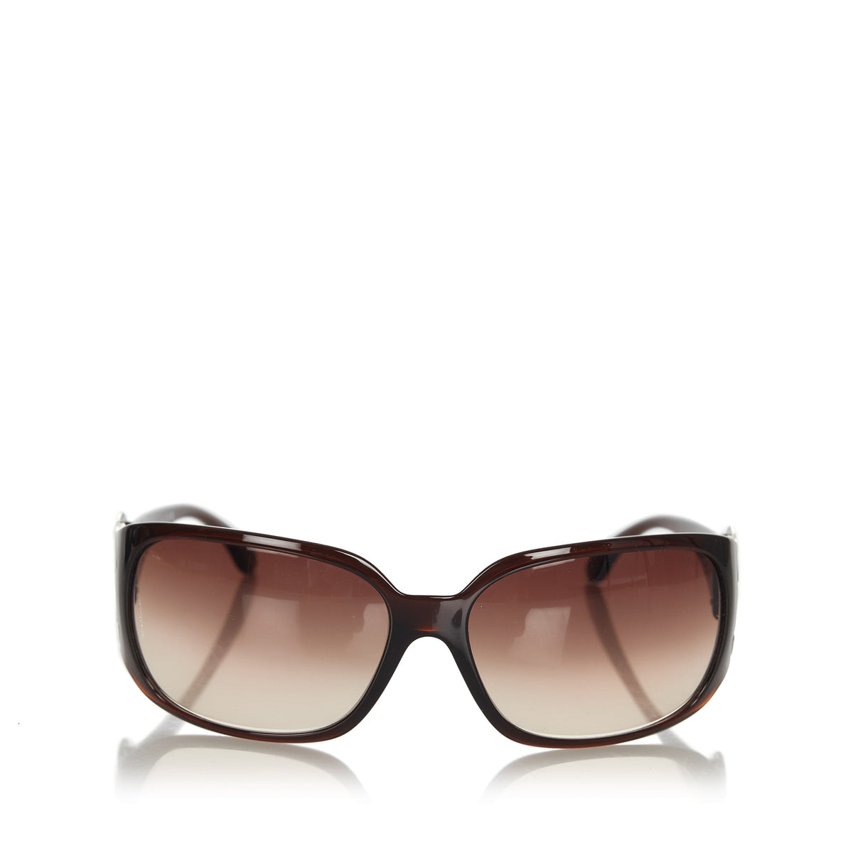 Round Tinted Sunglasses Brown GHW
