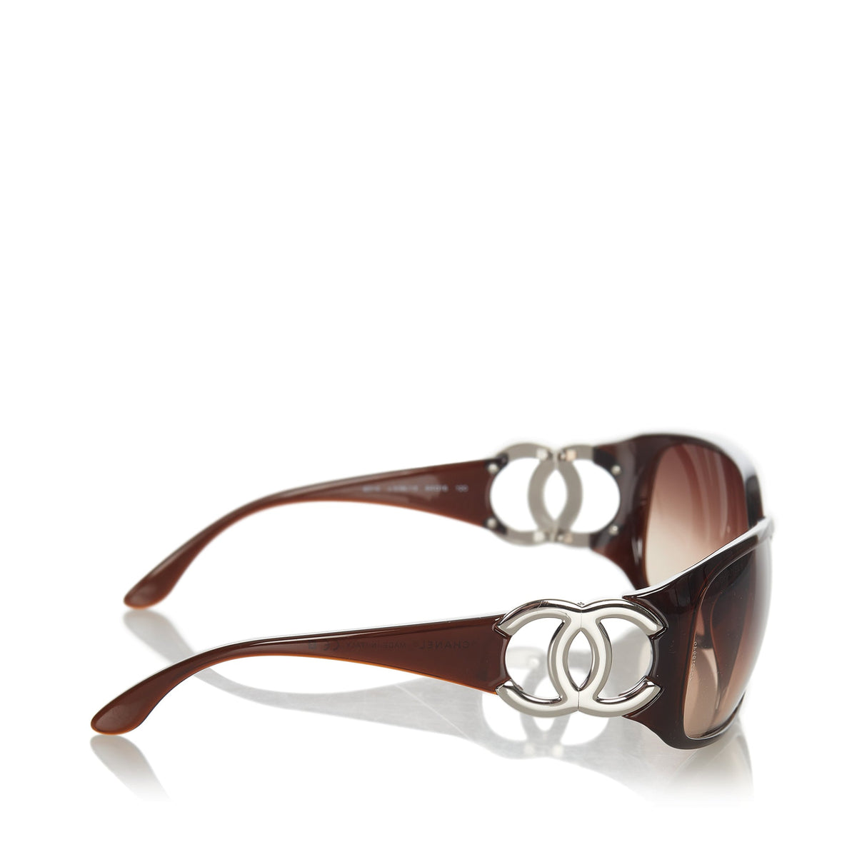 Round Tinted Sunglasses Brown GHW