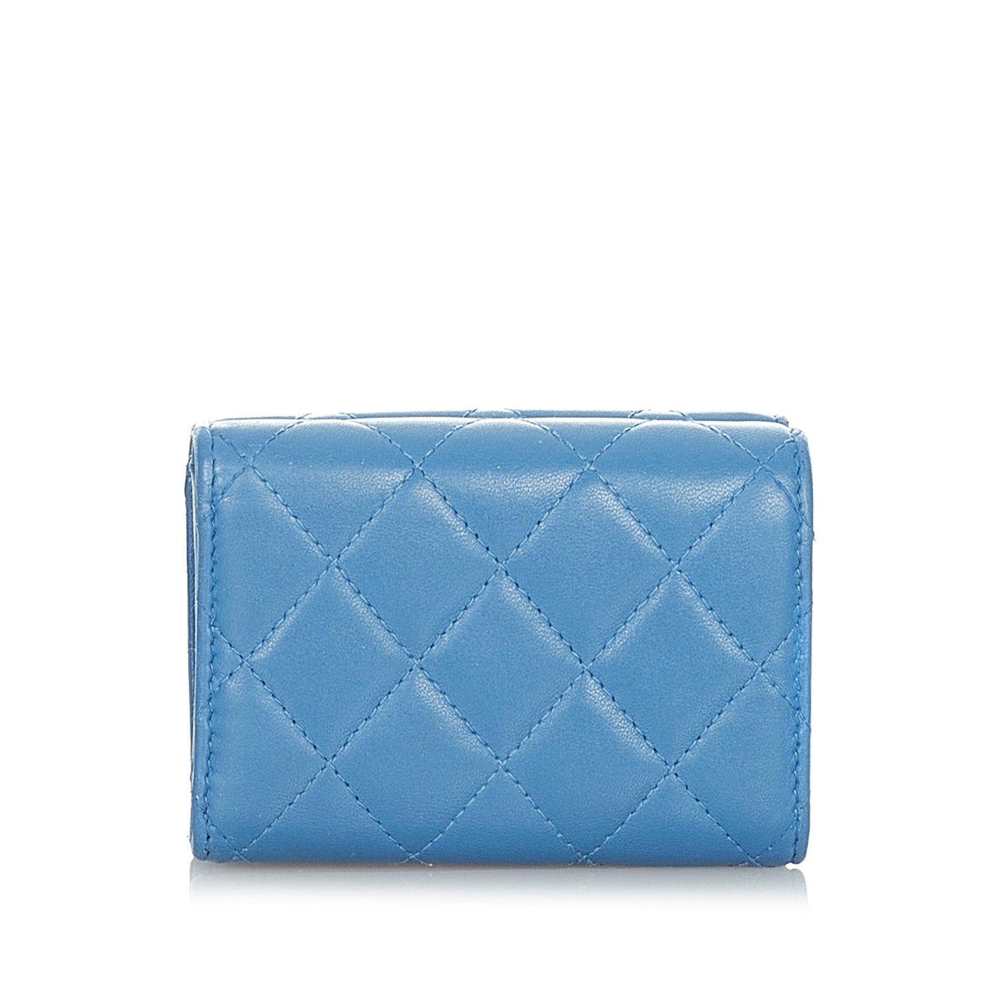 CC Timeless Lambskin Leather Wallet Blue