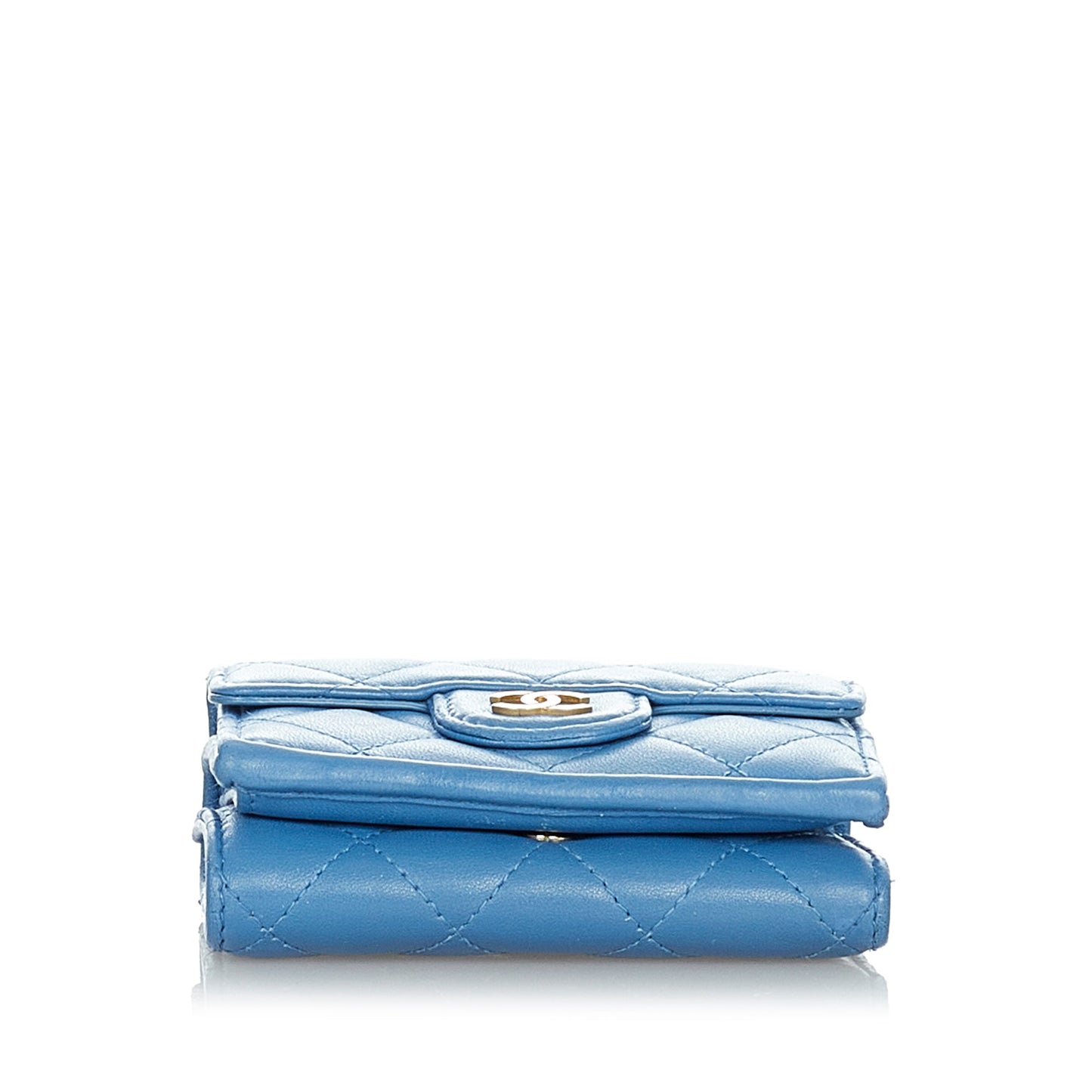 CC Timeless Lambskin Leather Wallet Blue