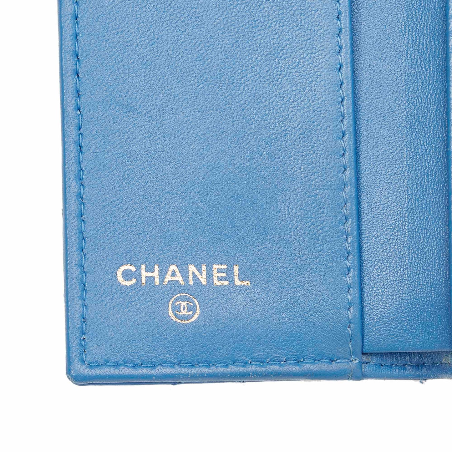 CC Timeless Lambskin Leather Wallet Blue