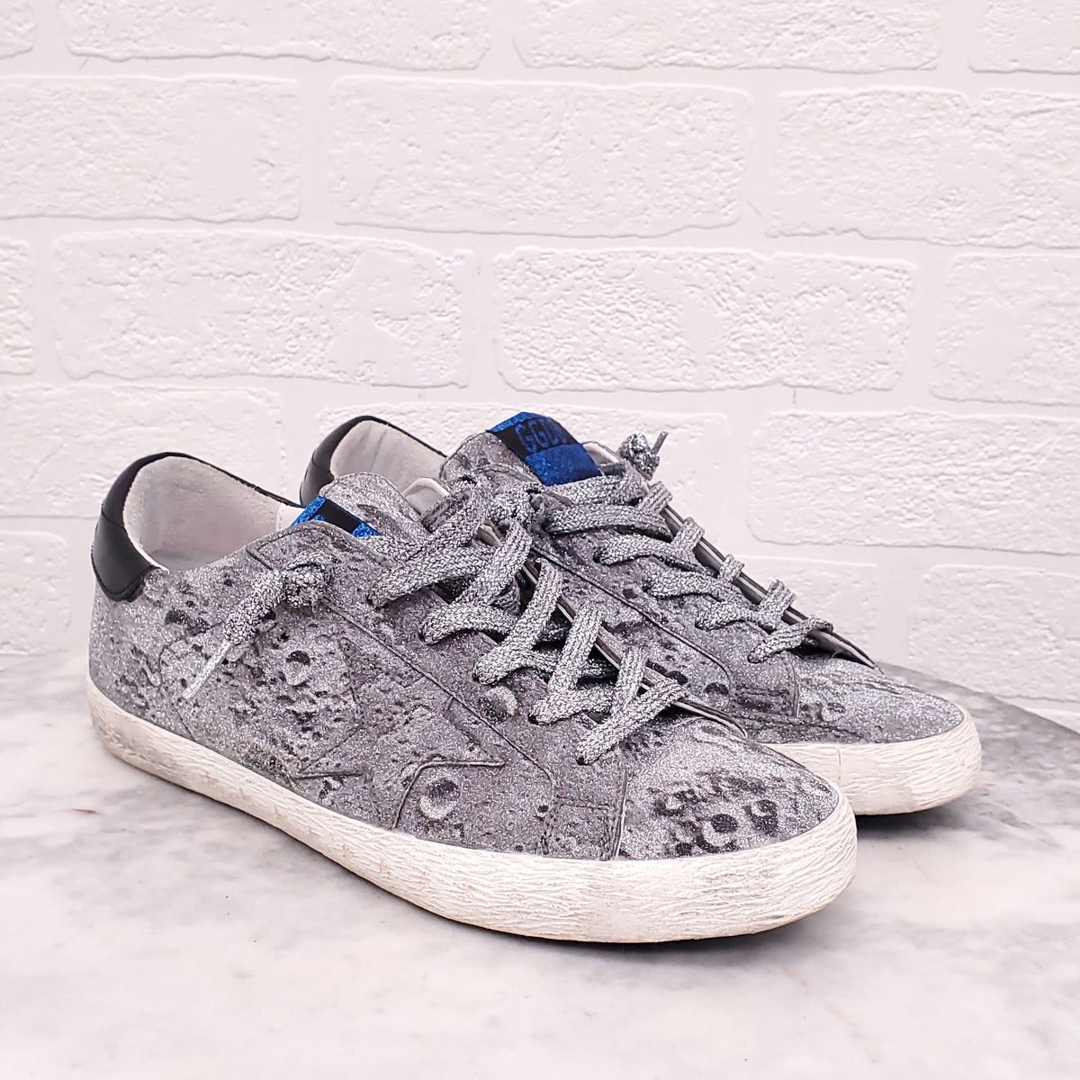GOLDEN GOOSE SILVER 'SUPERSTARS' - SIZE 38