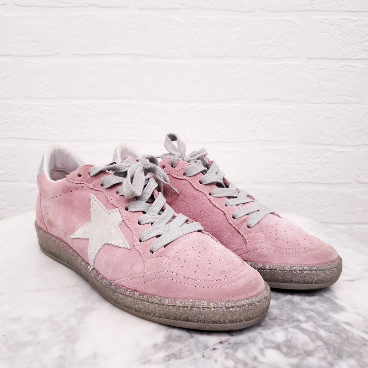 GOLDEN GOOSE ‘BALLSTAR’ PINK SUEDE - SIZE 37