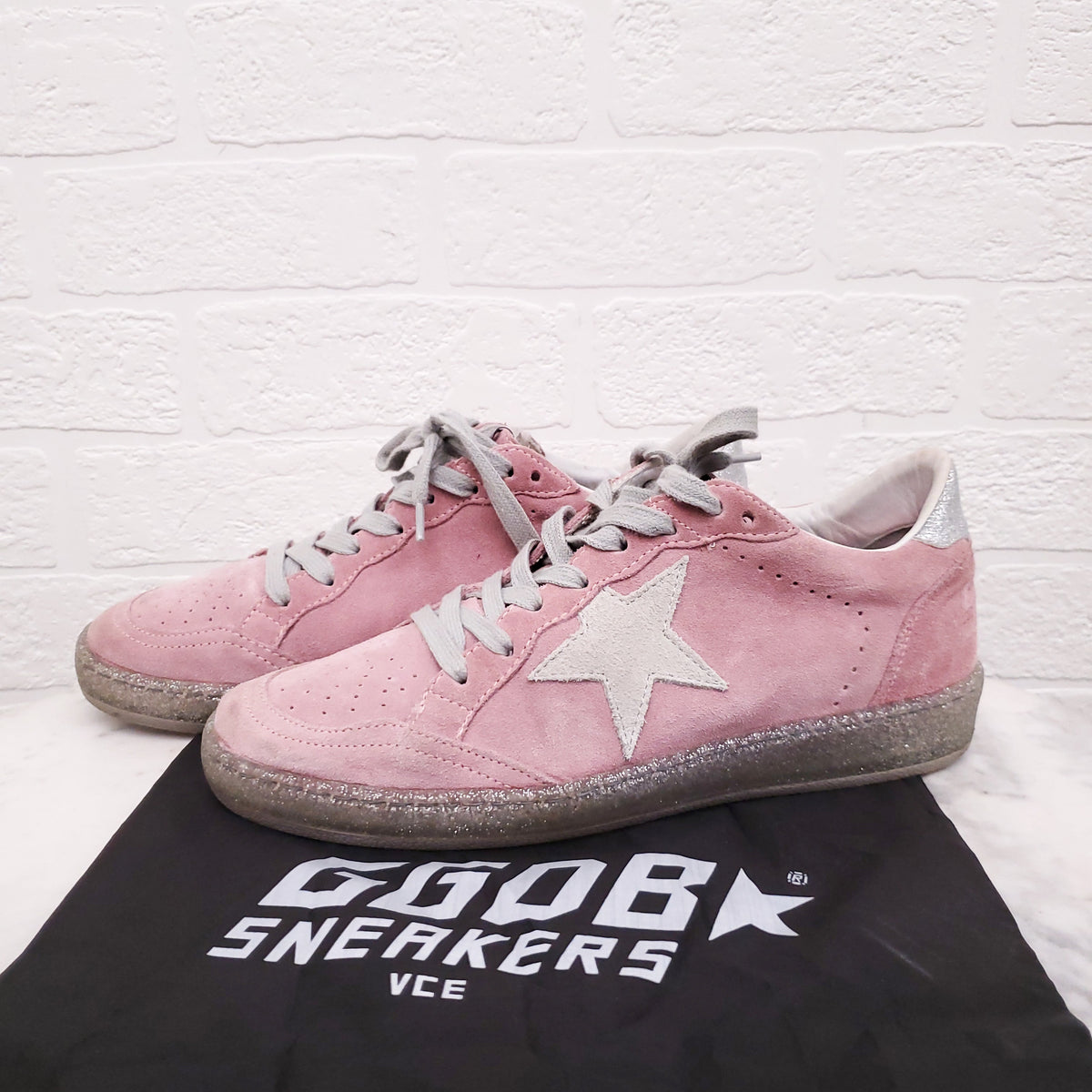 GOLDEN GOOSE ‘BALLSTAR’ PINK SUEDE - SIZE 37