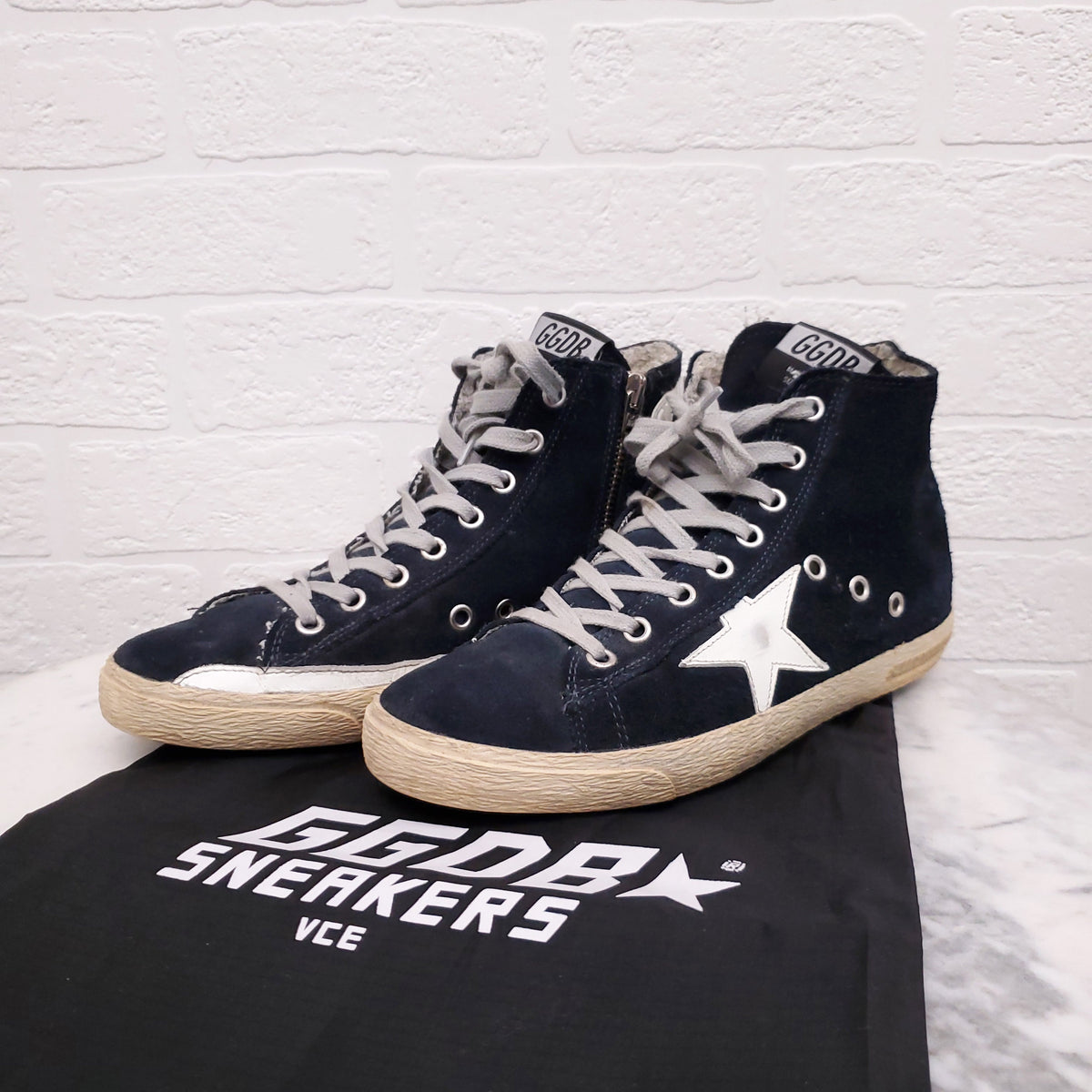 GOLDEN GOOSE ‘FRANCY’ BLACK SNEAKERS - SIZE 37