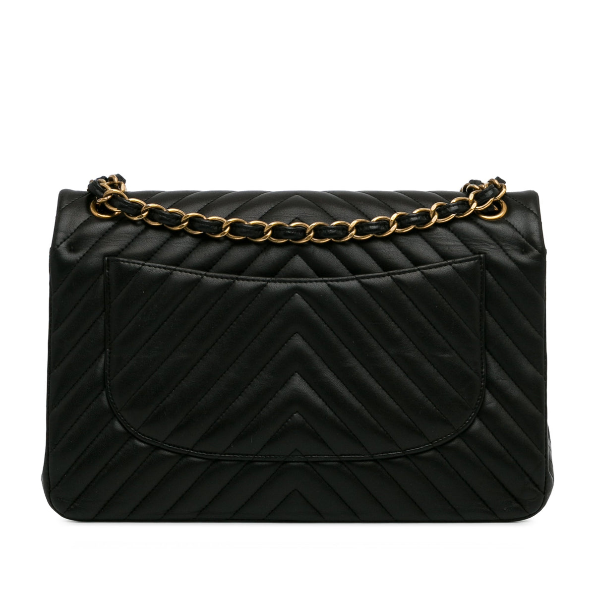 CHANEL Jumbo Classic Chevron Lambskin Double Flap Black