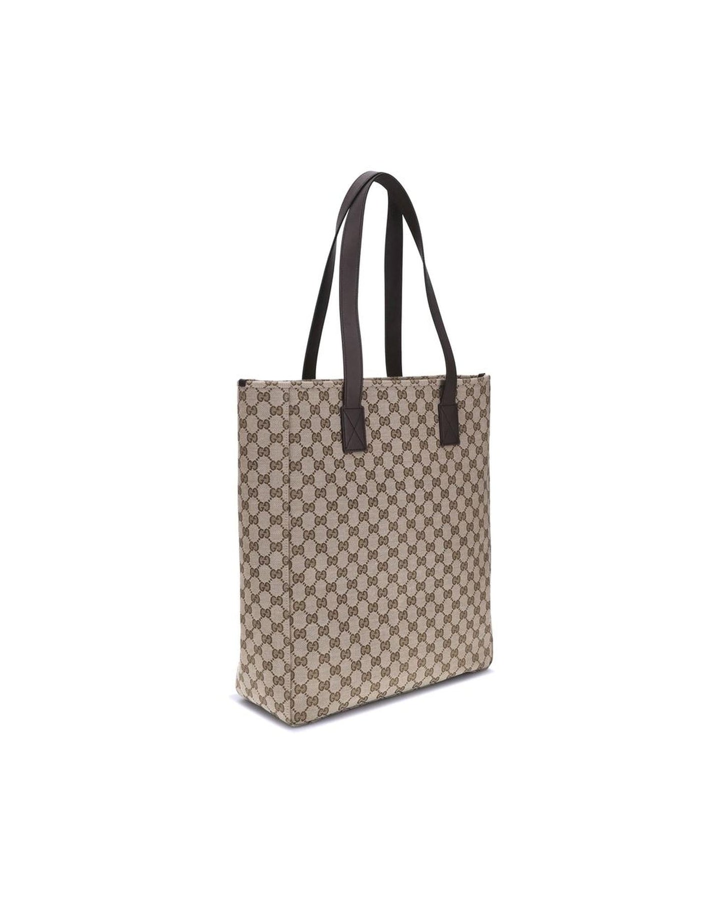 Gucci GG Monogram Canvas Tote Men Brown Shoulder Bags