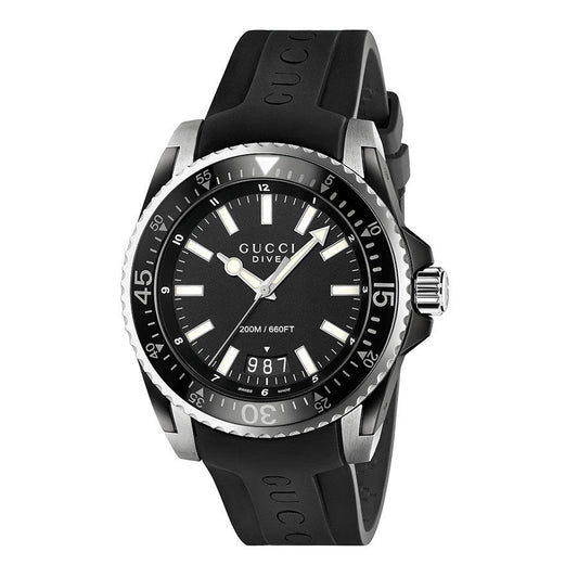GUCCI DIVE MATTE BLACK DIAL WATCH