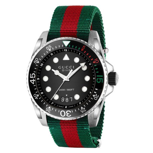 GUCCI DIVE WEB NYLON STRAP WATCH