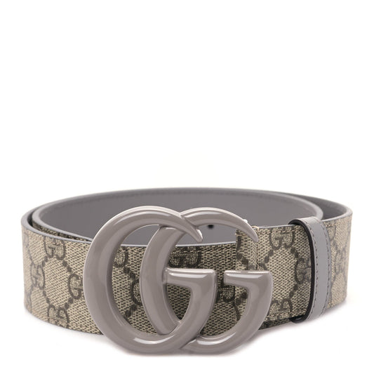 GUCCI GG SUPREME MONOGRAM PLUTONE CALFSKIN ENAMEL GG BELT