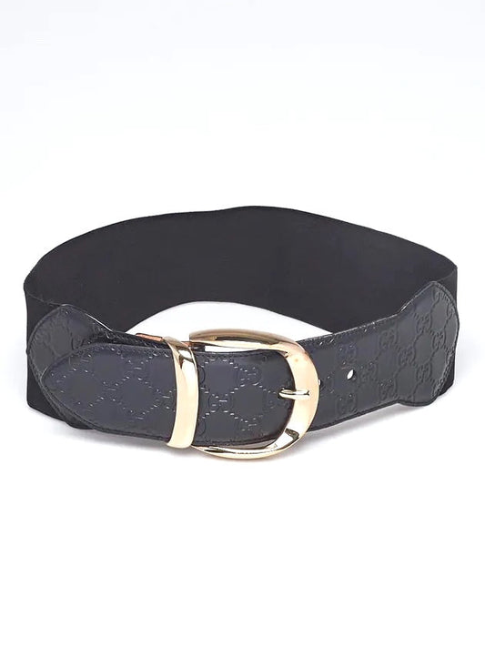 GUCCI GUCCISSIMA VINTAGE LEATHER & ELASTIC WIDE BELT