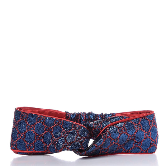 GUCCI METALLIC LUREX SILK GG SUPREME HEADBAND