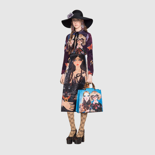 GUCCI UNSKILLED WORKER SILK SKIRT