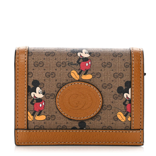 GUCCI X DISNEY GG SUPREME MONOGRAM MICKEY MOUSE MINI WALLET