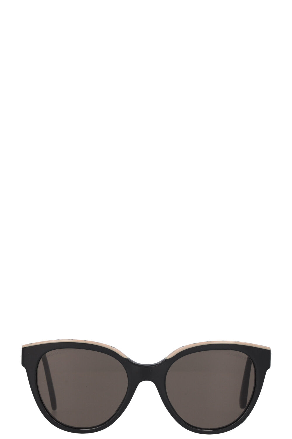 CHANEL Logo 5414 Sunglasses Black Ivory