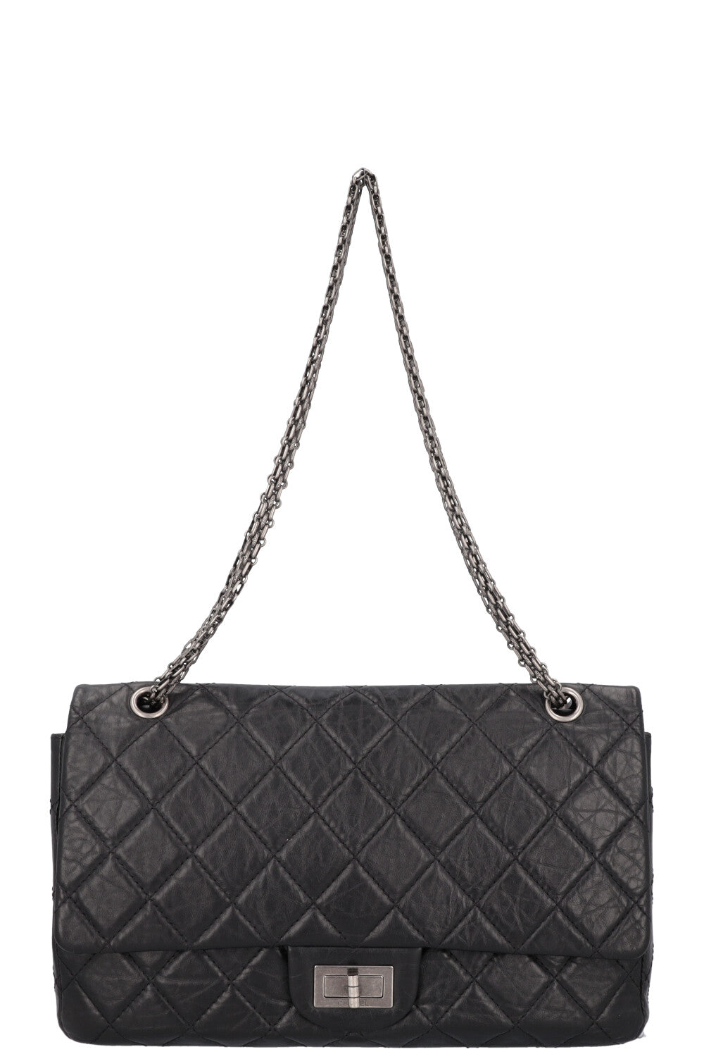 CHANEL 2.55 Reissue Double Flap Maxi Leather Black