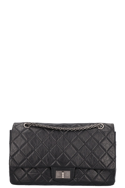 CHANEL 2.55 Reissue Double Flap Maxi Leather Black