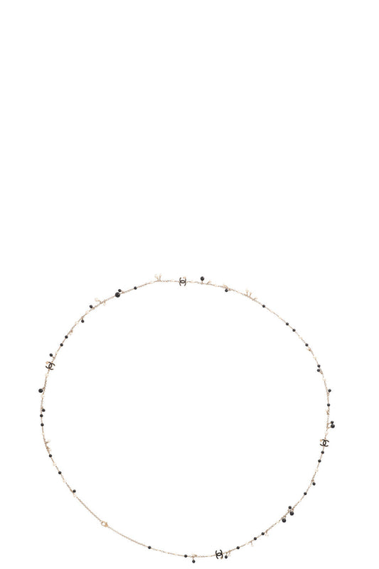 CHANEL 2013 CC Faux Pearl Necklace Black White