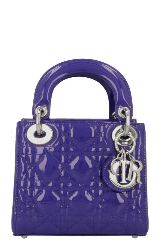 CHRISTIAN DIOR Mini Lady Dior Purple Patent