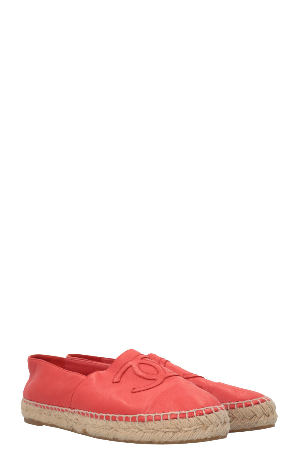 CHANEL CC Espadrilles Leather Orange
