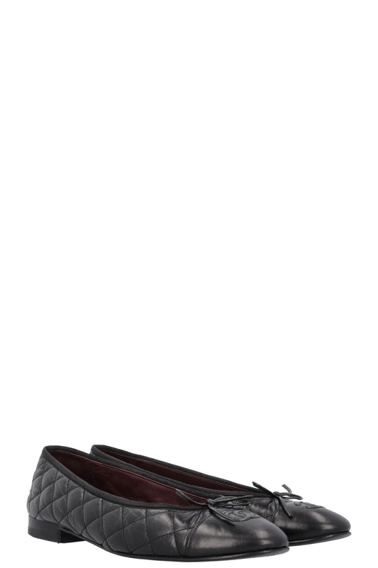 CHANEL Classic Ballet Flats Quilted Black