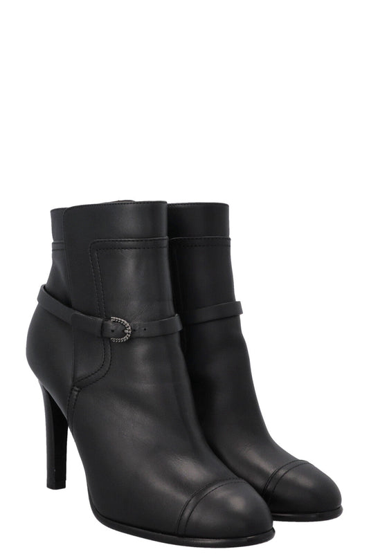 CHANEL Buckled Ankle Boots Black