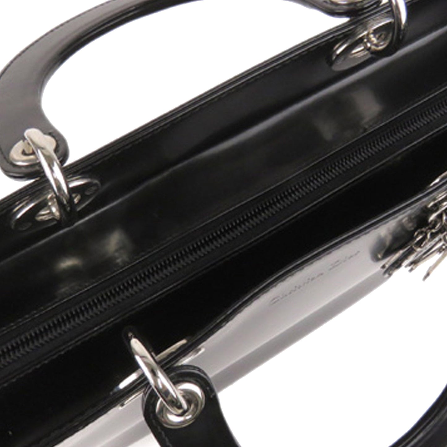 Large Lady Dior Leather Satchel in Black with SHW