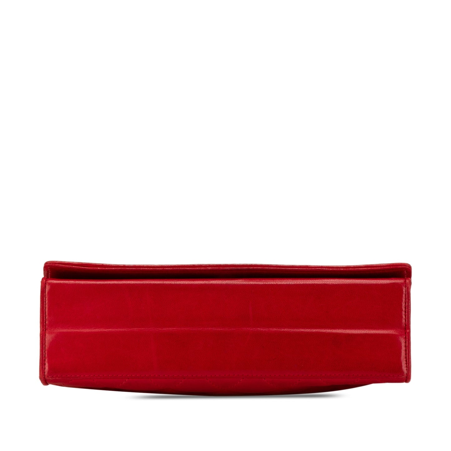 Red Chanel CC Quilted Lambskin Full Flap Crossbody Bag