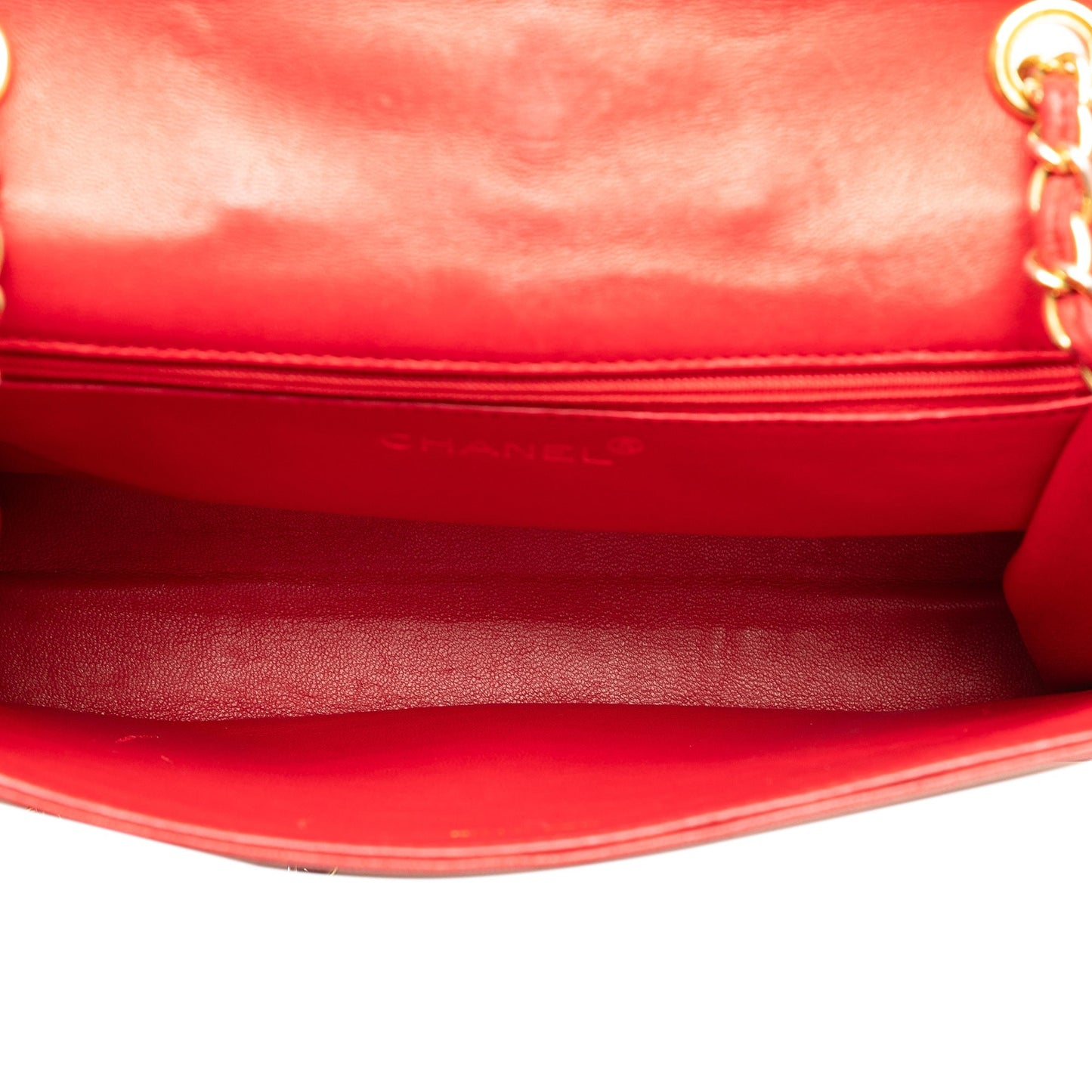 Red Chanel CC Quilted Lambskin Full Flap Crossbody Bag