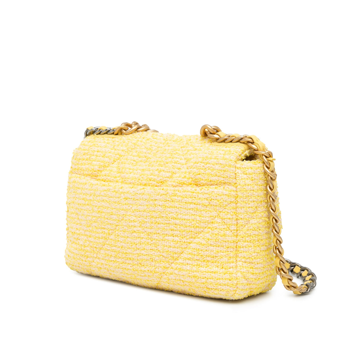 Yellow Chanel Medium Tweed 19 Flap Satchel