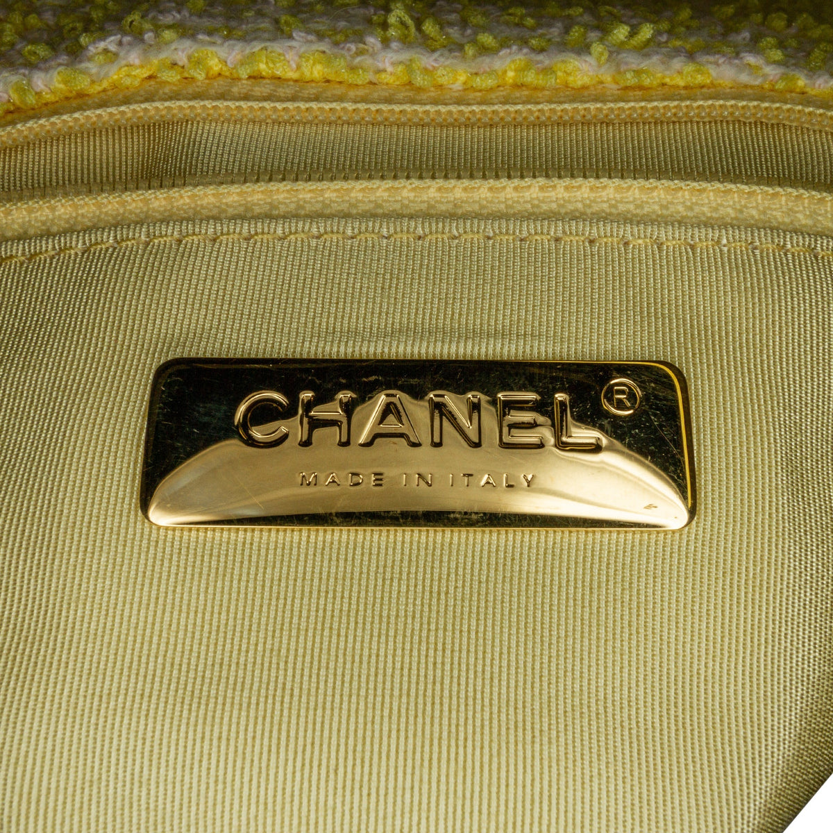 Yellow Chanel Medium Tweed 19 Flap Satchel