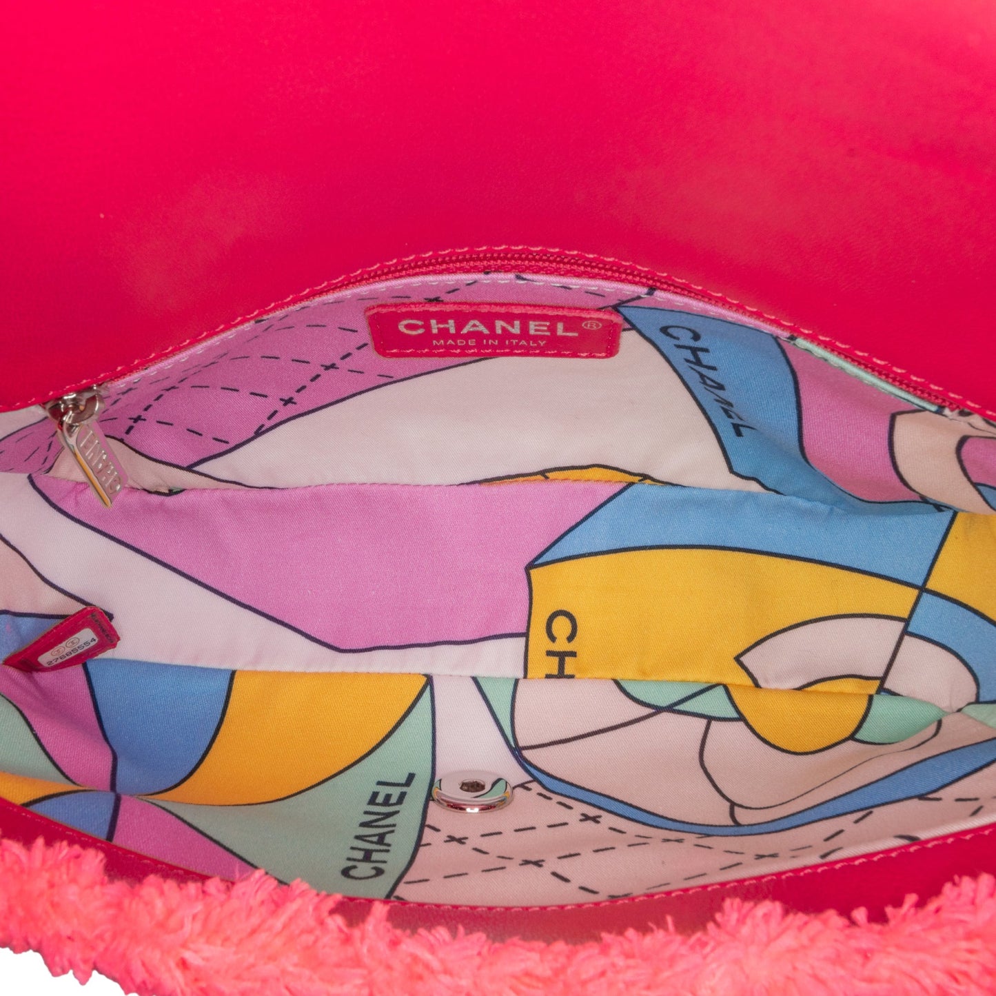 Pink Chanel Medium Quilted Terry Cloth Coco Beach Flap Shoulder Bag