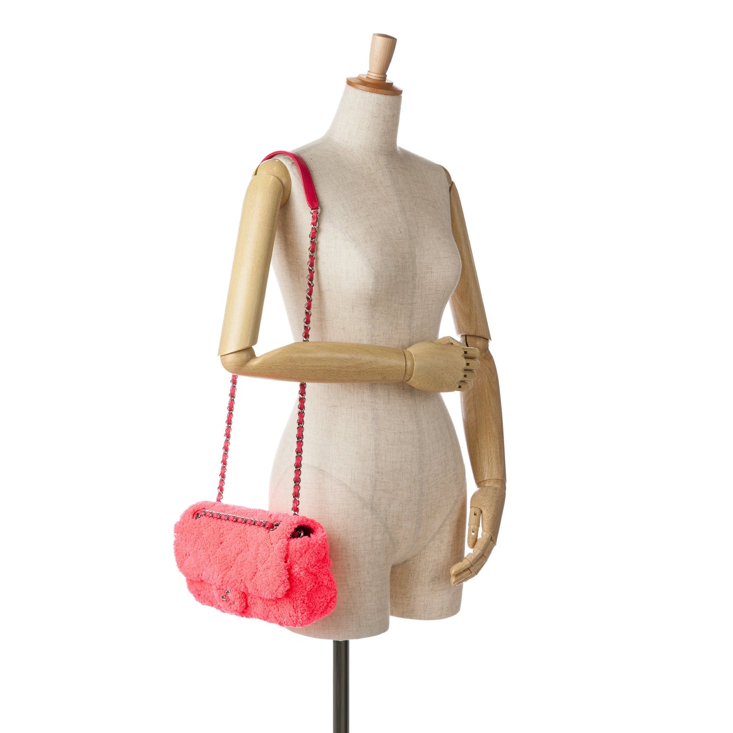 Pink Chanel Medium Quilted Terry Cloth Coco Beach Flap Shoulder Bag