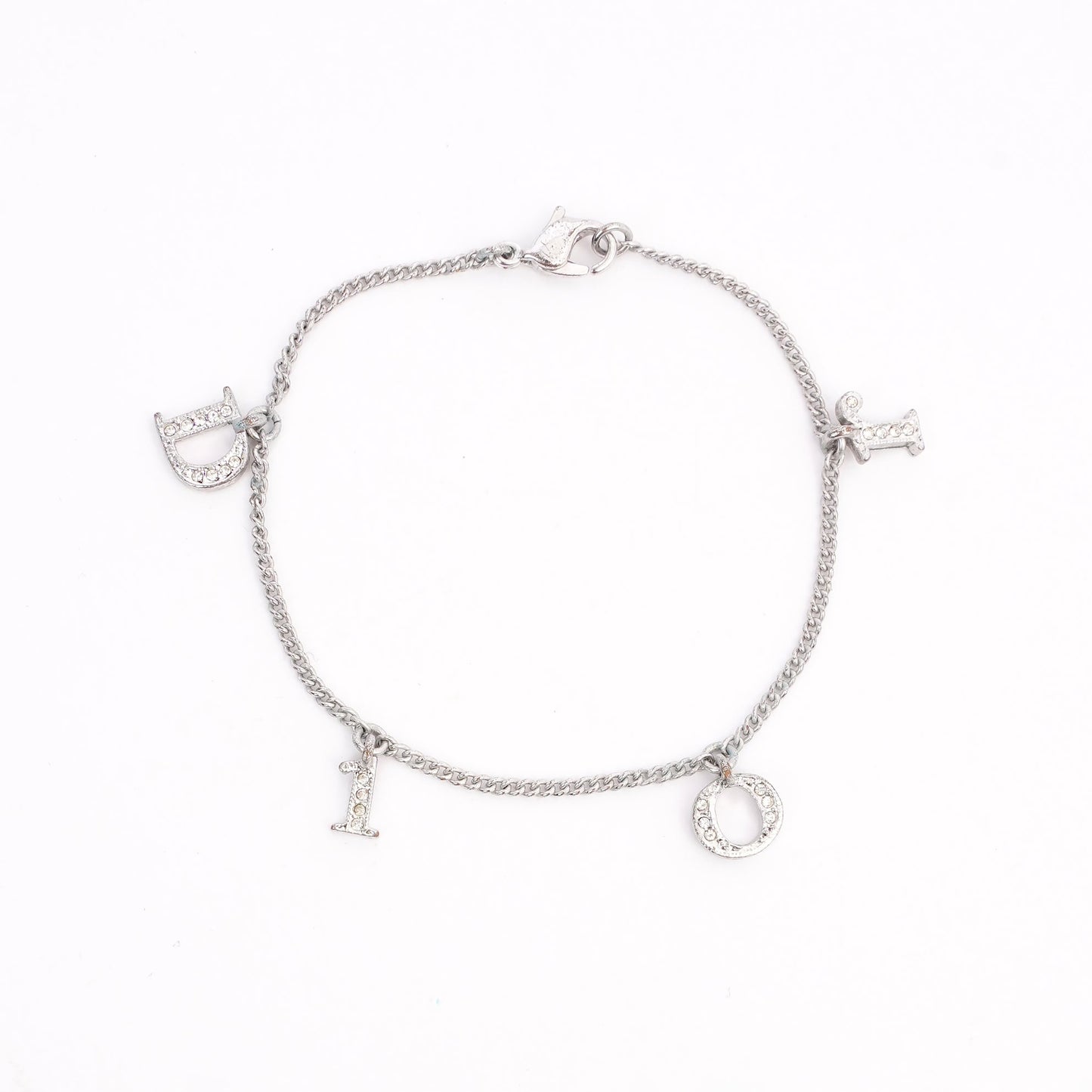 Christian Dior Letter Bracelet Silver Base Metal