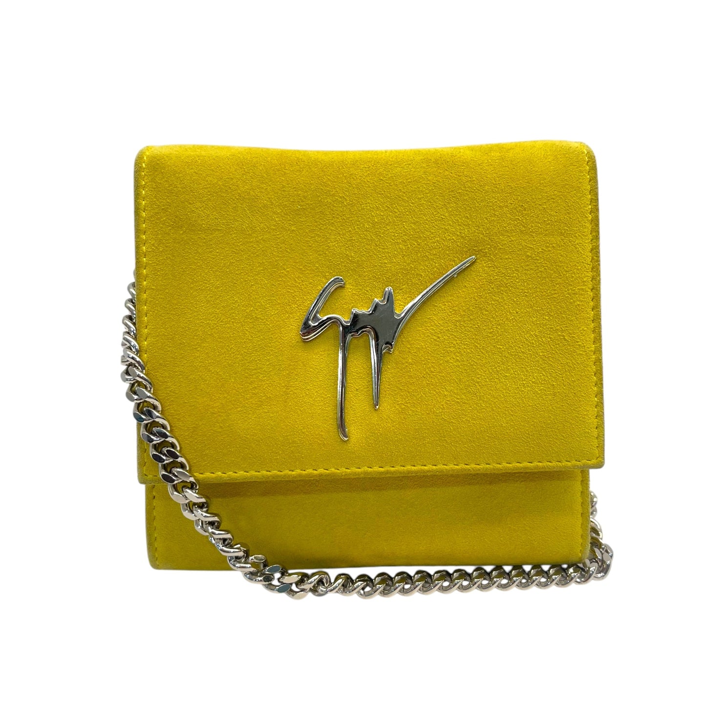 Giuseppe Zanotti Yellow Leather Logo Crossbody Bag