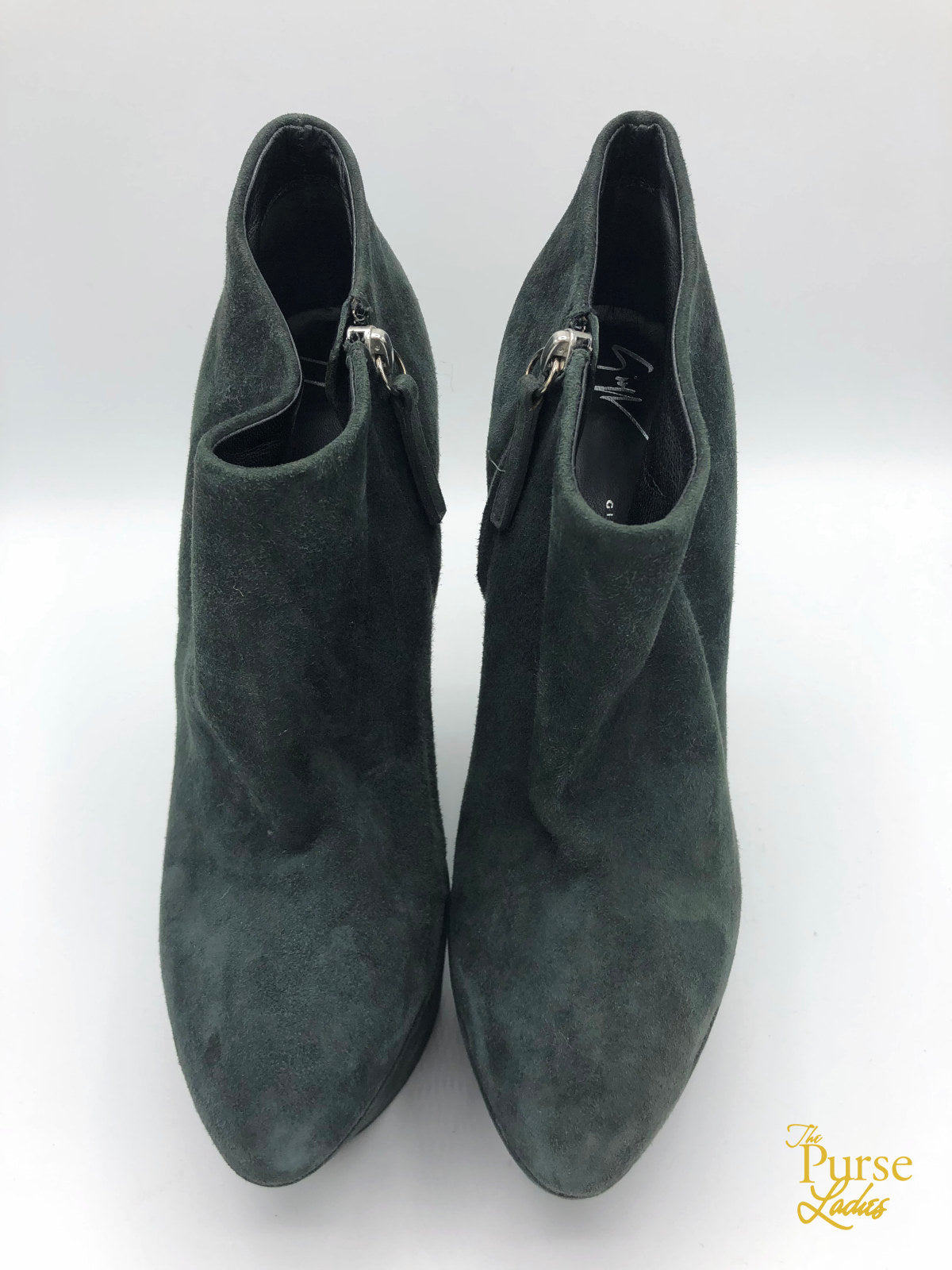 Giuseppe Gray Suede Sculpted Wedge Bootie Sz 39