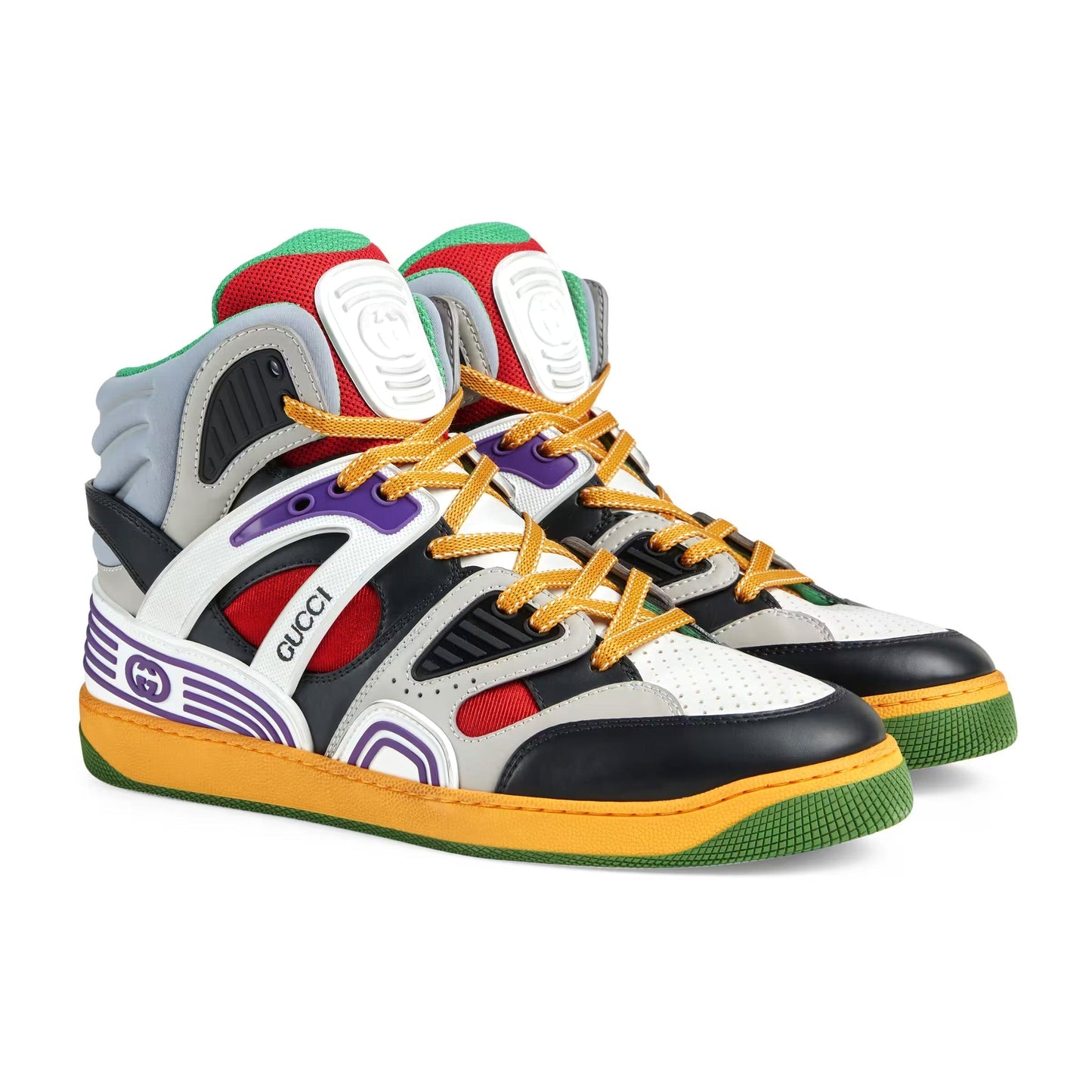 Gucci 661303 2SH90 1072 Men's Shoes Multi-Color Basket Sneakers (GGM1736)