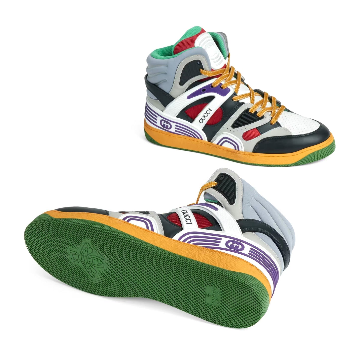 Gucci 661303 2SH90 1072 Men's Shoes Multi-Color Basket Sneakers (GGM1736)