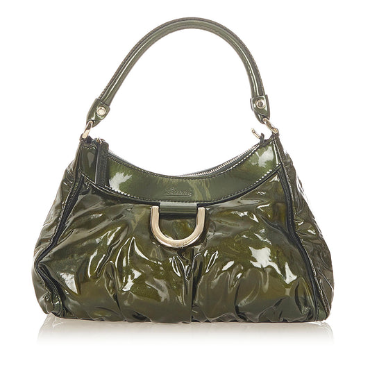 G*G Abbey D-Ring Patent Leather Shoulder Bag (SHG-19497)